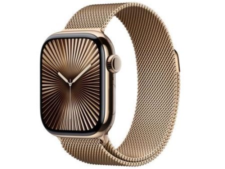 Apple Watch Series 10 GPS 42mm - Cellular - Titânio Dourado | Bracelete Milanesa Dourada For Sale