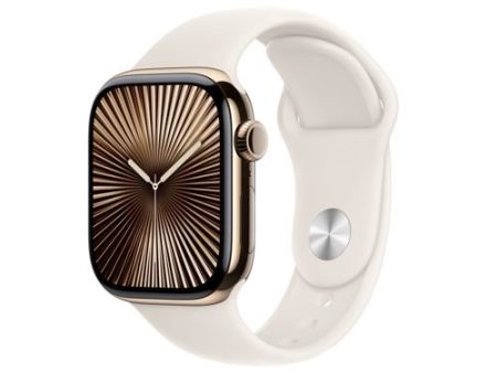 Apple Watch Series 10 GPS 42mm - Cellular - Titânio Dourado | Bracelete Desportiva Luz das Estrelas - M L For Cheap