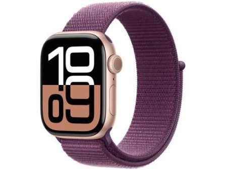 Apple Watch Series 10 GPS 42 mm | Alumínio Rosa Dourado | Bracelete Loop Desportiva Ameixa Online Sale