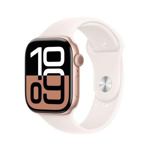 Apple Watch Series 10 GPS 46mm - Cellular - Alumínio Rosa Dourado | Bracelete Desportiva Rosa leve - M L Discount