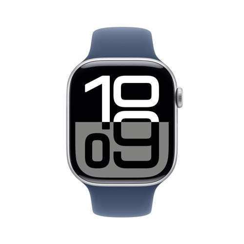 Apple Watch Series 10 GPS 46mm - Cellular - Alumínio Prateado | Bracelete Desportiva Azul Denim - S M Online