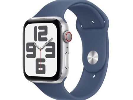 Apple Watch SE 2024 GPS 44mm - Cellular - Alumínio Prateado | Bracelete Desportiva Azul denim - M L Supply