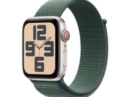 Apple Watch SE 2024 GPS 44mm - Cellular - Alumínio Luz das estrelas | Bracelete Loop Verde lago Discount