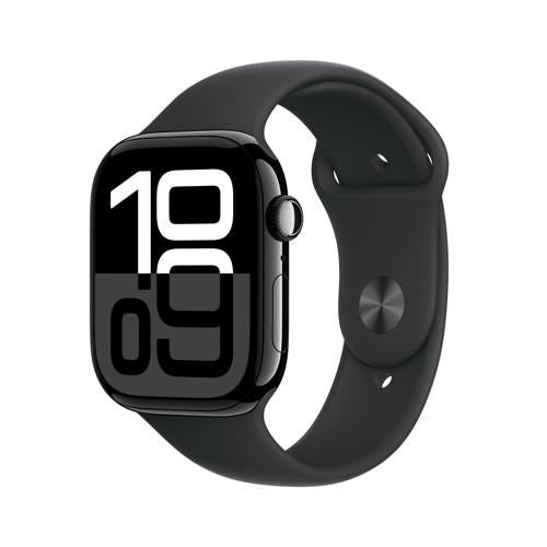 Apple Watch Series 10 GPS 46mm - Alumínio Preto brilhante | Bracelete Desportiva Preto - S M Supply