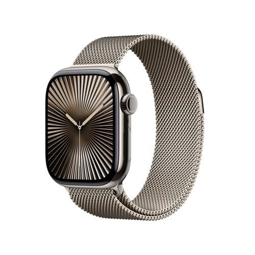 Apple Watch Series 10 GPS 42mm - Cellular - Titânio Natural | Bracelete Loop Milanesa Natural Fashion