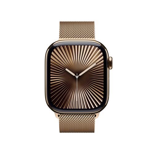 Apple Watch Series 10 GPS 42mm - Cellular - Titânio Dourado | Bracelete Milanesa Dourada For Sale