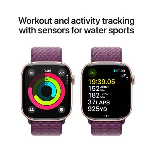 Apple Watch Series 10 GPS 46mm - Cellular - Alumínio Rosa Dourado | Bracelete Loop Desportiva Ameixa Online now