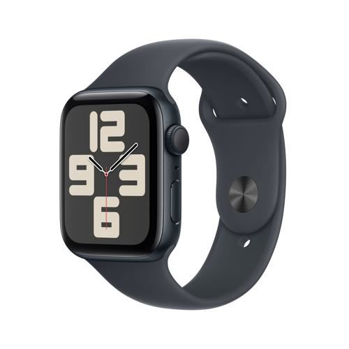 Apple Watch SE 2024 GPS 44mm - Alumínio Meia-noite | Bracelete Desportiva Meia-noite - M L Online