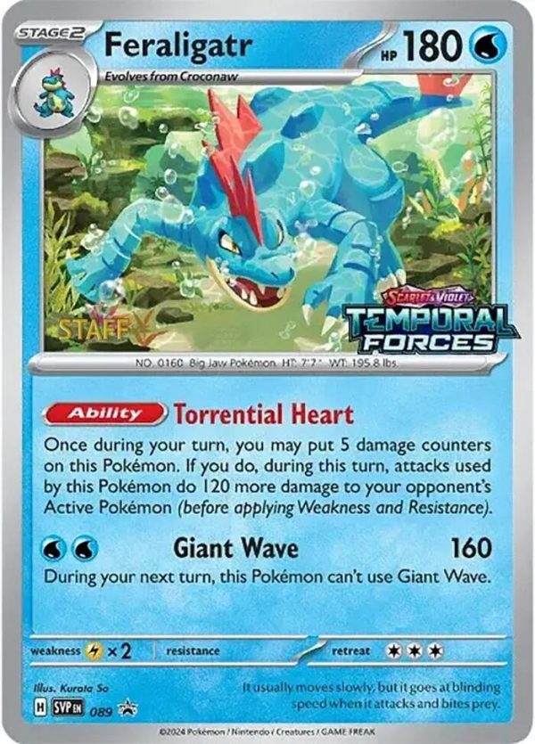 Feraligatr (089) (Staff Prerelease Promo) [Scarlet & Violet: Black Star Promos] Fashion