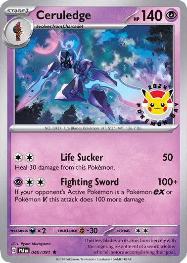 Ceruledge (040 091) (Pokemon Day 2024)(Cosmos Holo) [Scarlet & Violet: Black Star Promos] Sale