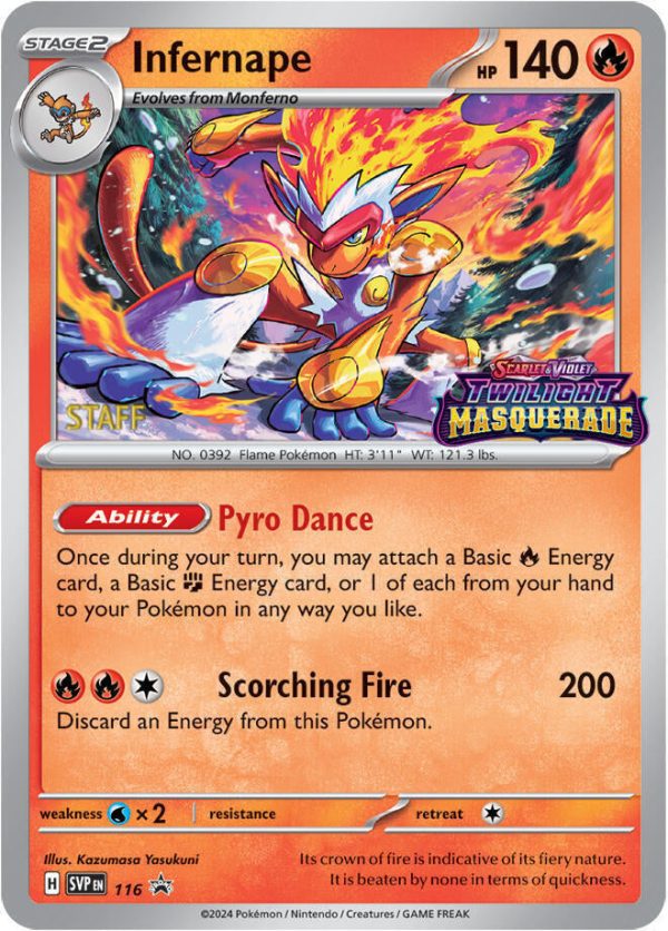 Infernape (116) (Staff) [Scarlet & Violet: Black Star Promos] Online